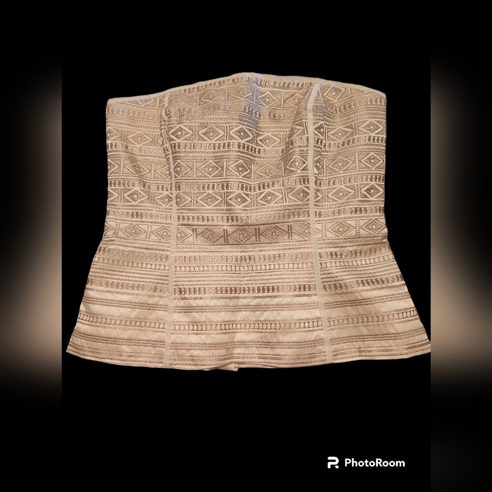 White House Black Market White Beige Corset Top Size 4